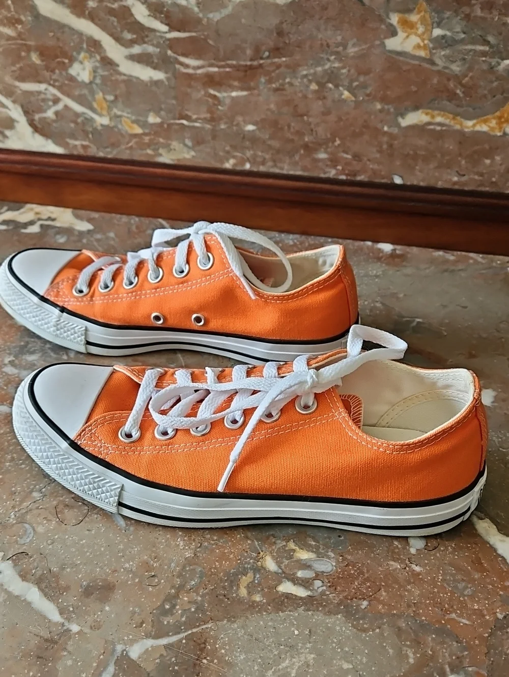 Converse Orange Low Top Sneakers Unisex W7 M5